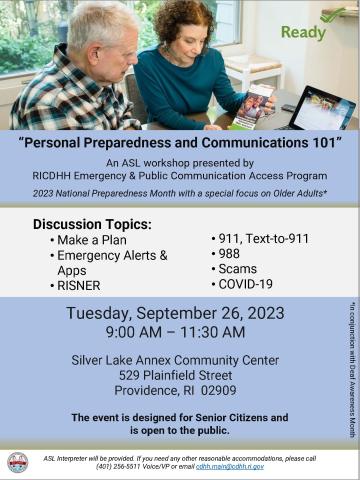 PERSONAL PREPAREDNESS AND COMMUNICATIONS 101 Sept. 26th Flyer