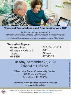 PERSONAL PREPAREDNESS AND COMMUNICATIONS 101 Sept. 26th Flyer